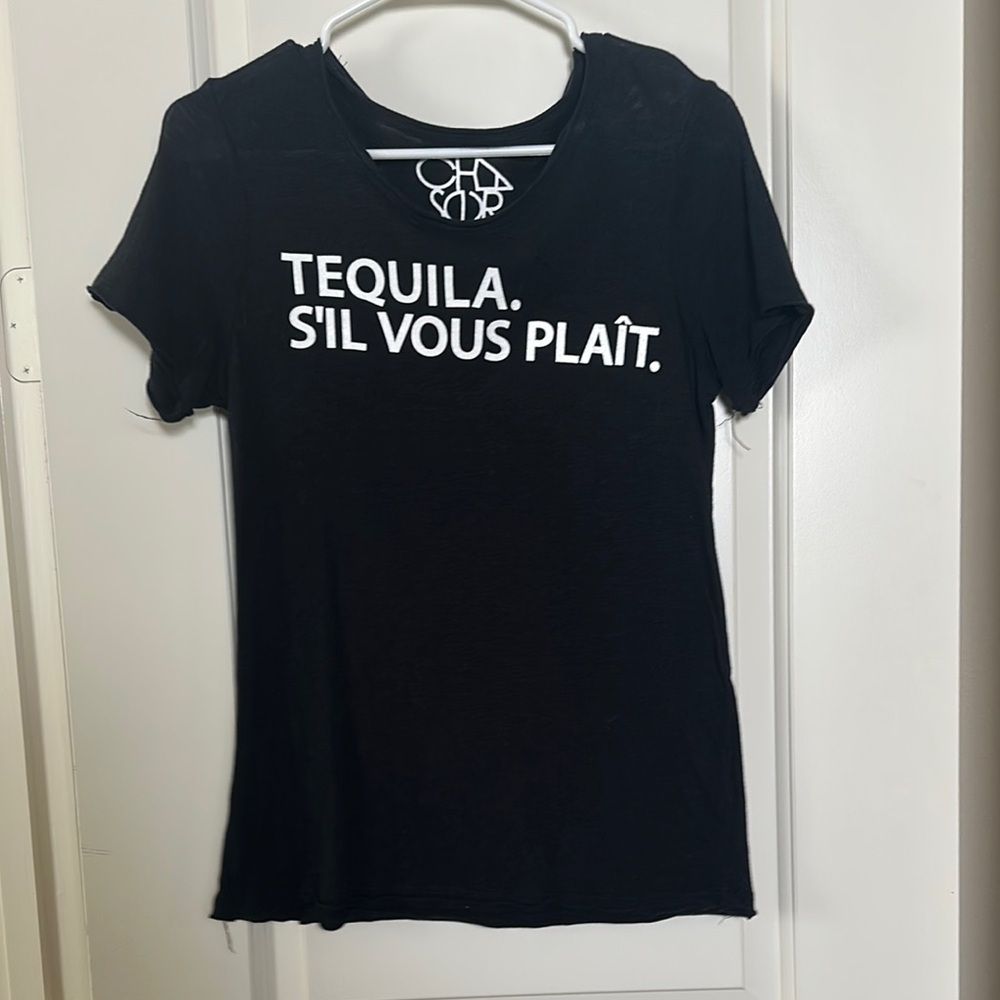 Chaser Black Tee with White Text